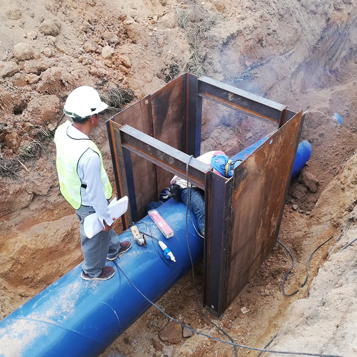 งานวางท่อส่งน้ำดิบขนาดใหญ่