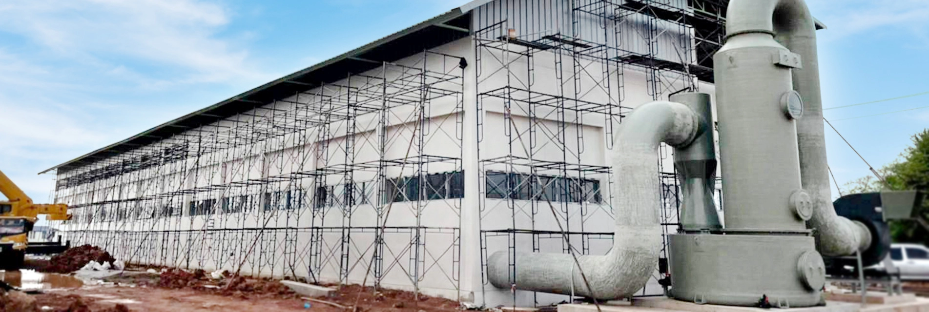 งานก่อสร้างอาคารสถานีสูบน้ำ